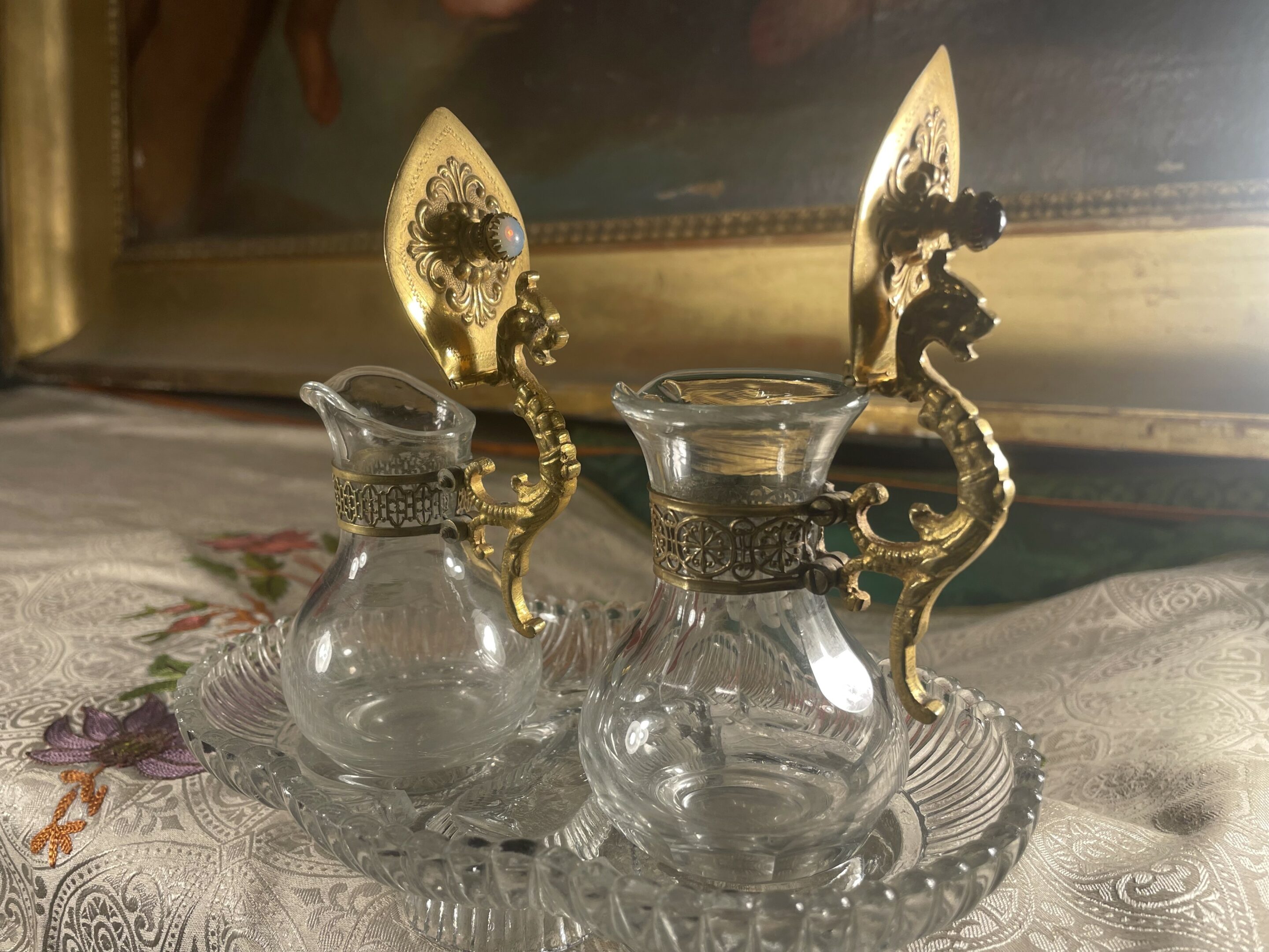 Burettes d’Eglise et leur plateau XIXe Le Jardin des moines