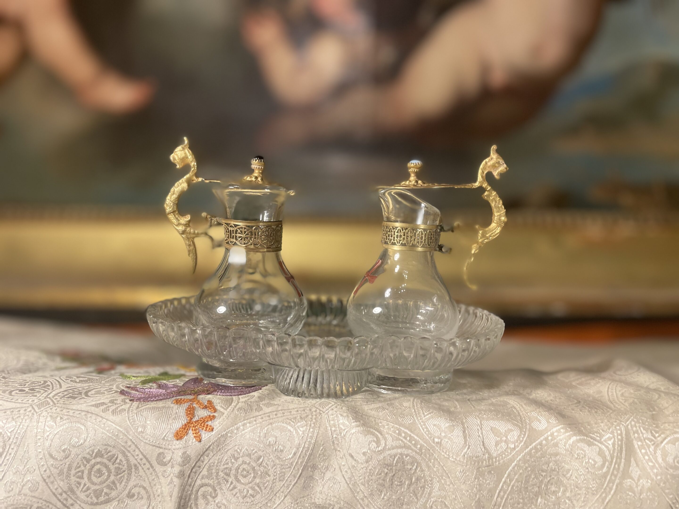 Burettes d’Eglise et leur plateau XIXe Le Jardin des moines